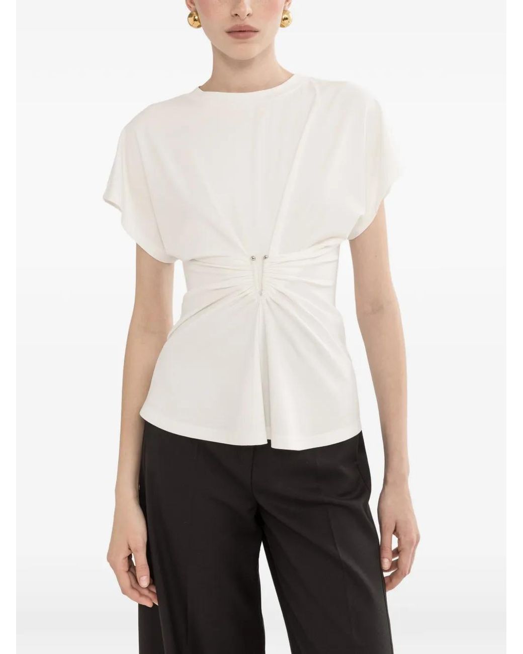 Nissa White T-Shirt À Manches Courtes