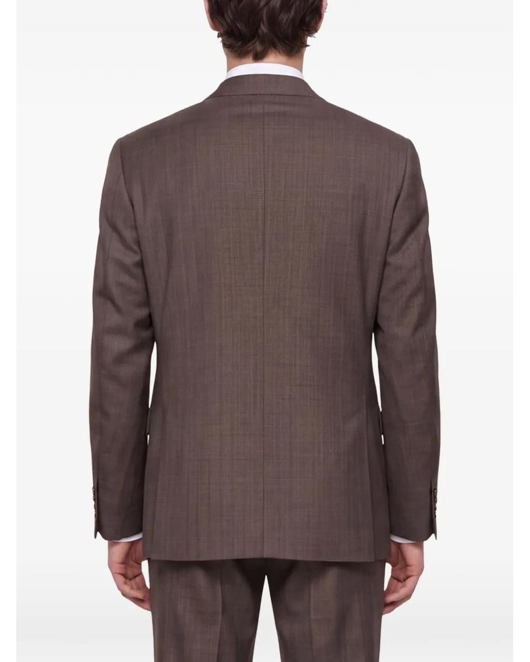 Canali Brown Single-Breasted Notched-Lapels Suit for men