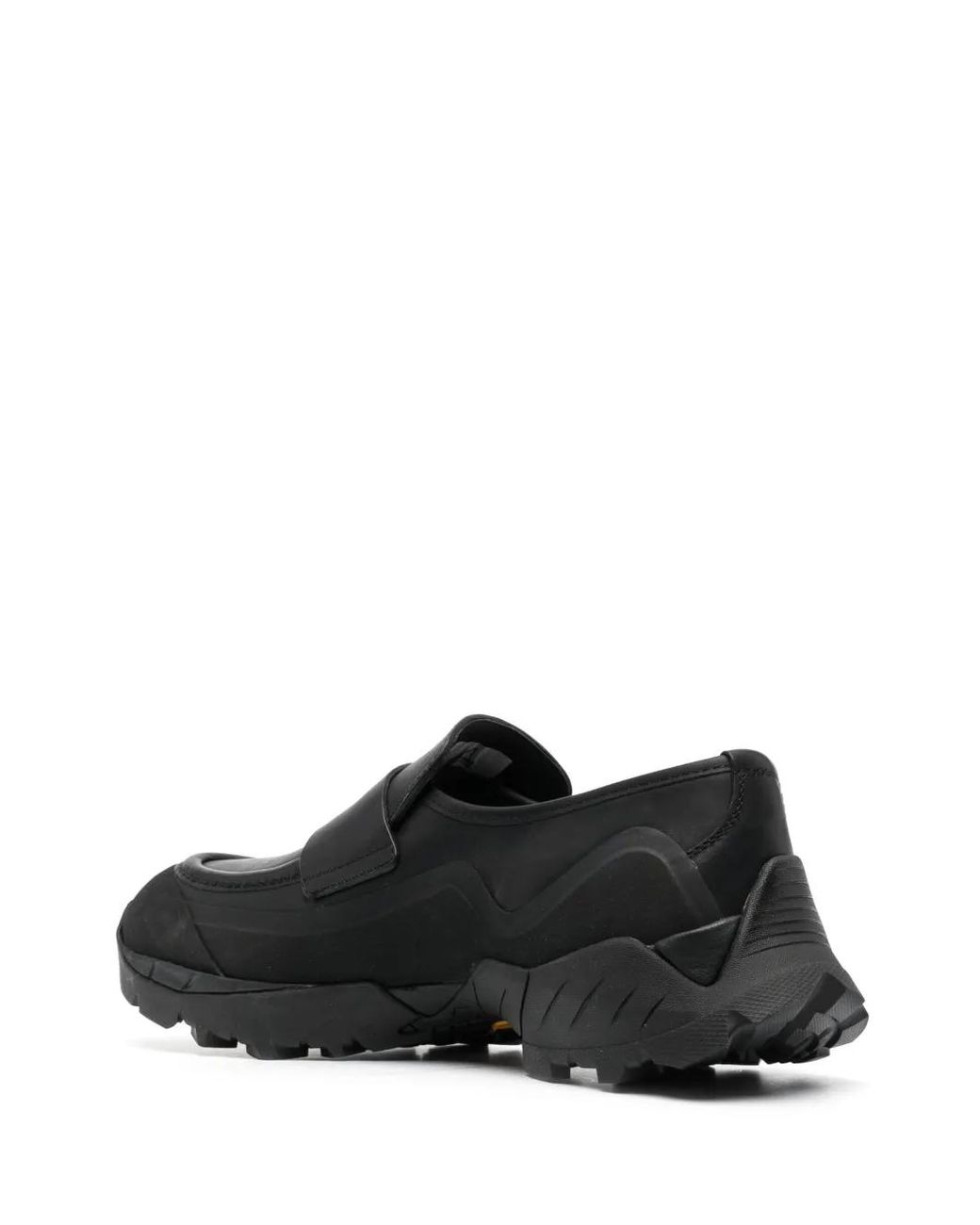 Roa Black Logo-Print Leather Loafers for men