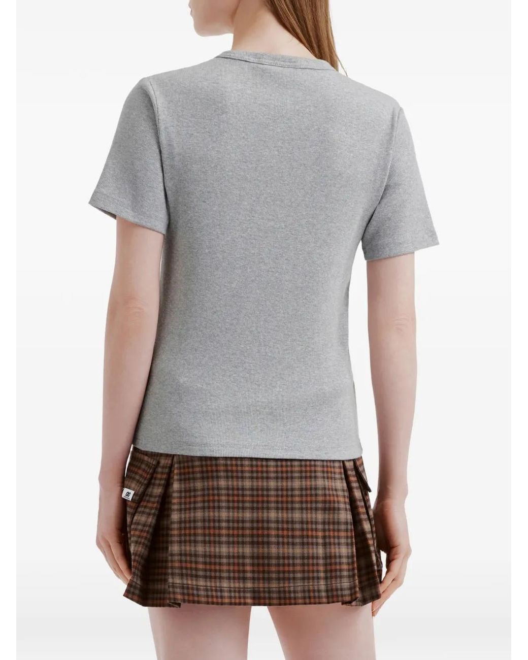 Chocoolate Gray T-Shirt À Logo Brodé