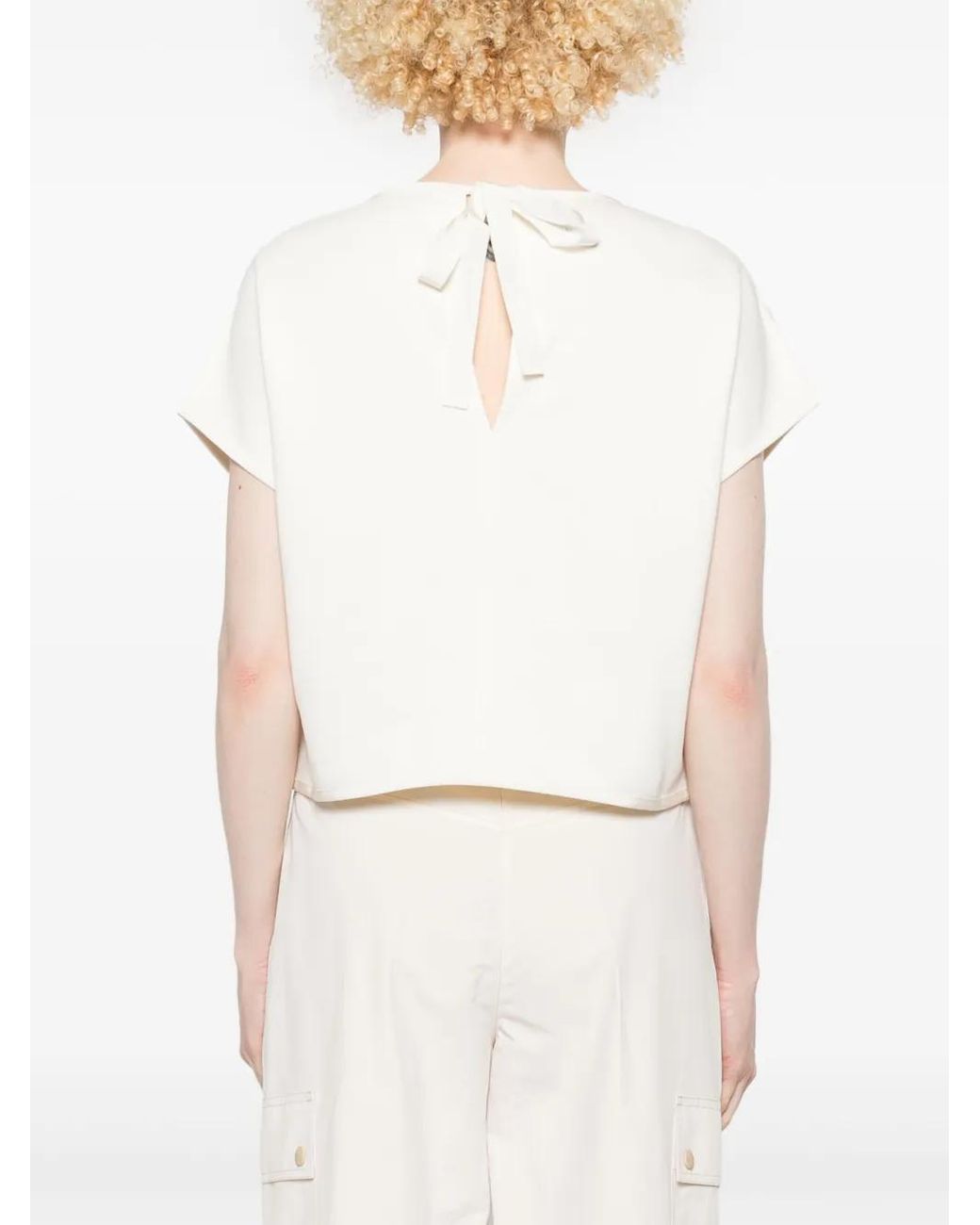 Moncler White Tweed T-Shirt