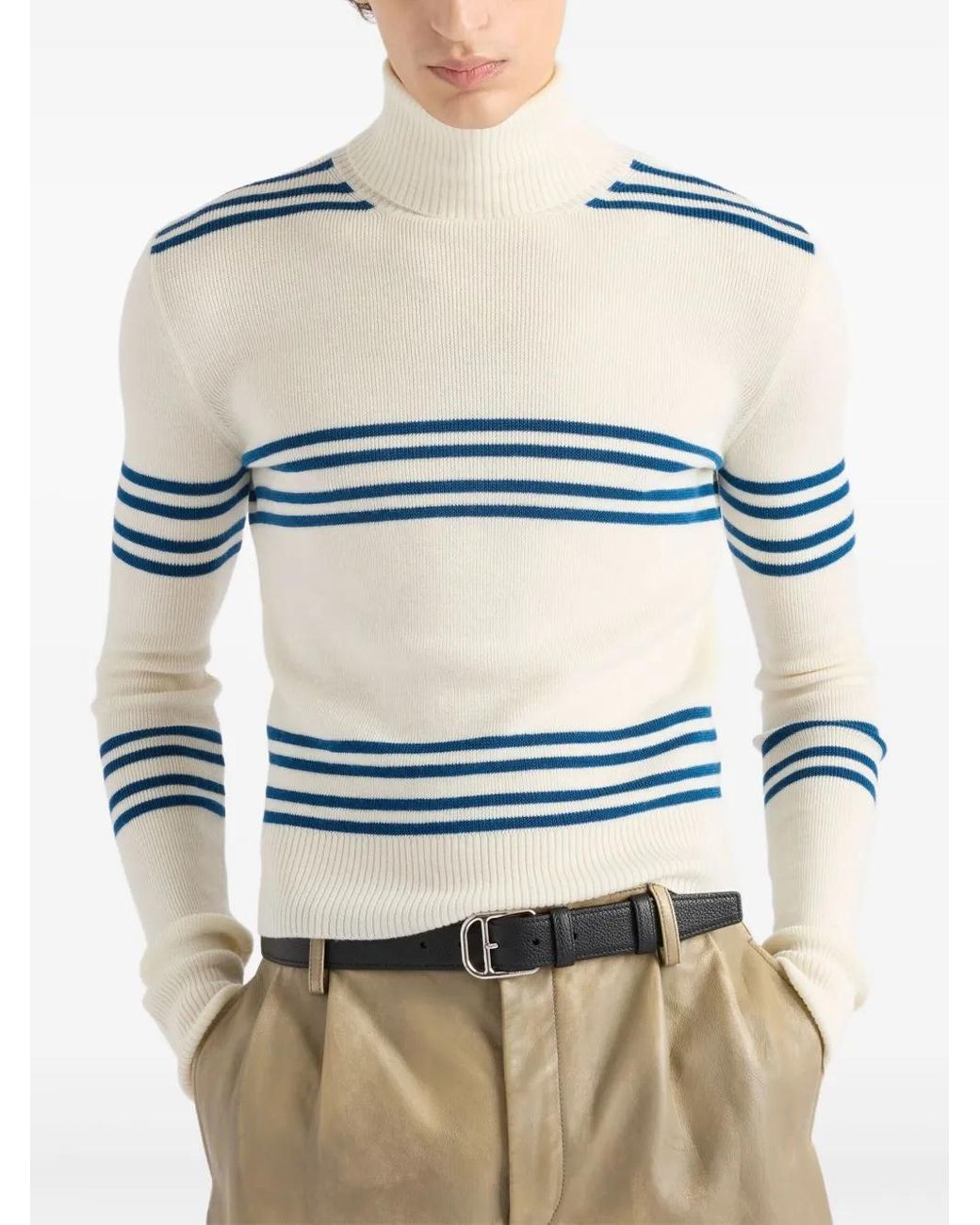 Prada Klassischer Pullover in White für Herren