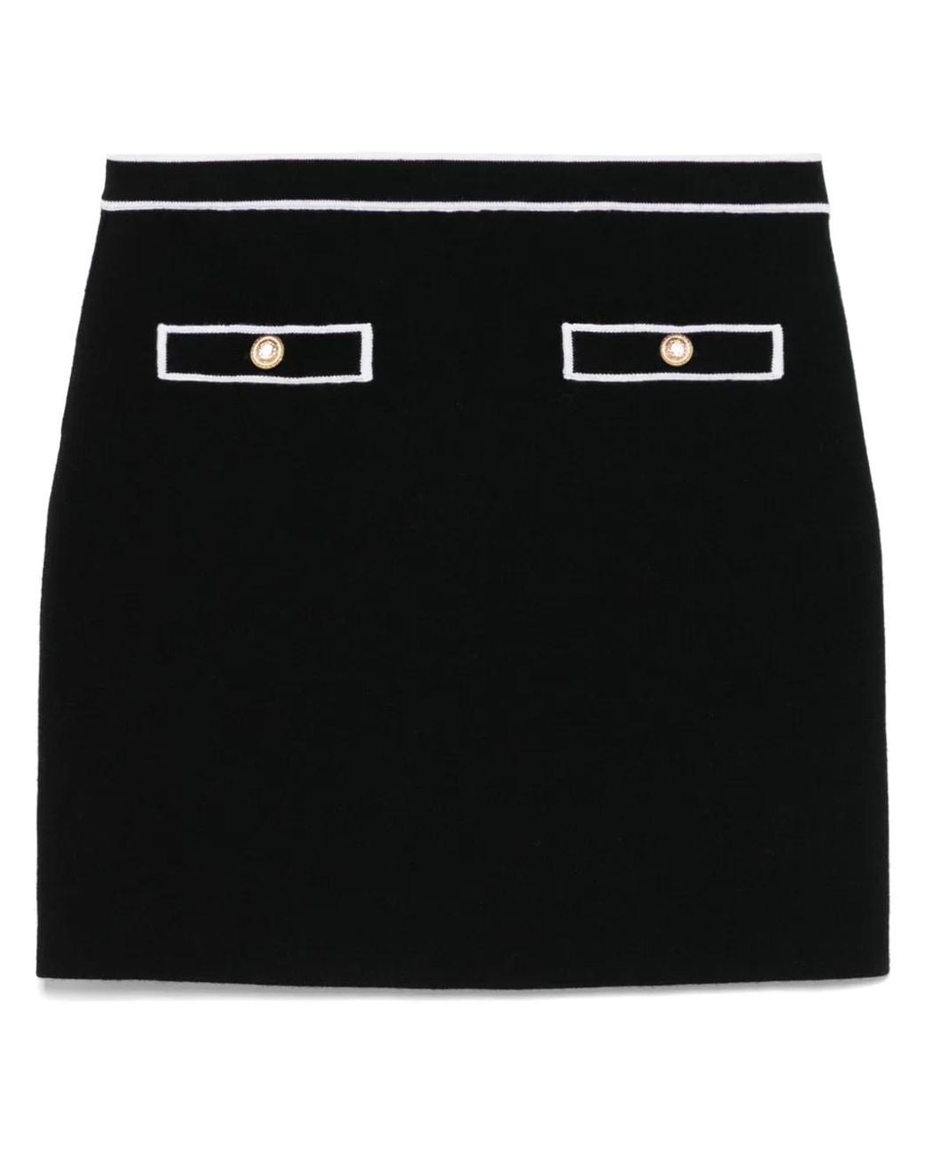 Alice + Olivia Black Kipp Knit Mini Skirt With Pockets