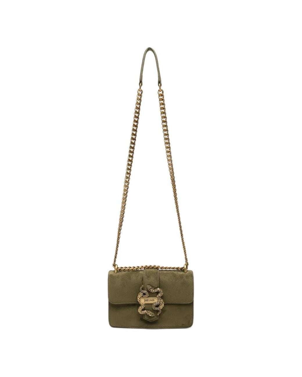 Just Cavalli Natural Snake-Plaque Shoulder Bag