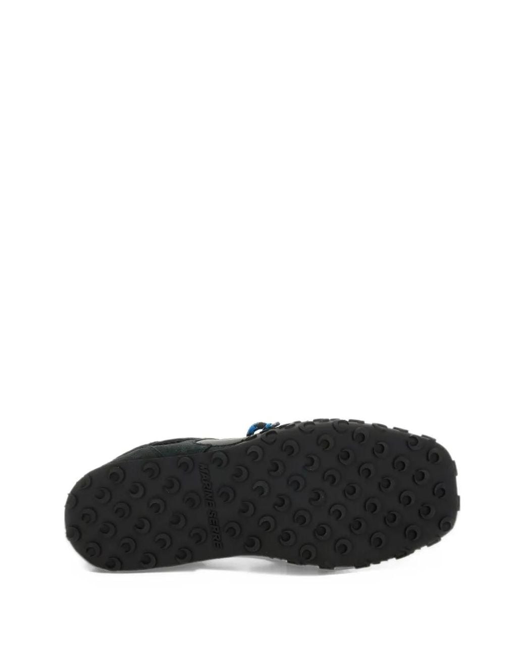 MARINE SERRE Blue Panelled Leather Sneakers