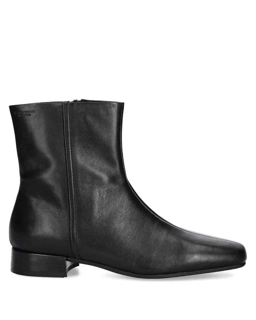 Vagabond Black 70Mm Mona Zip-Detail Square-Toe Boots