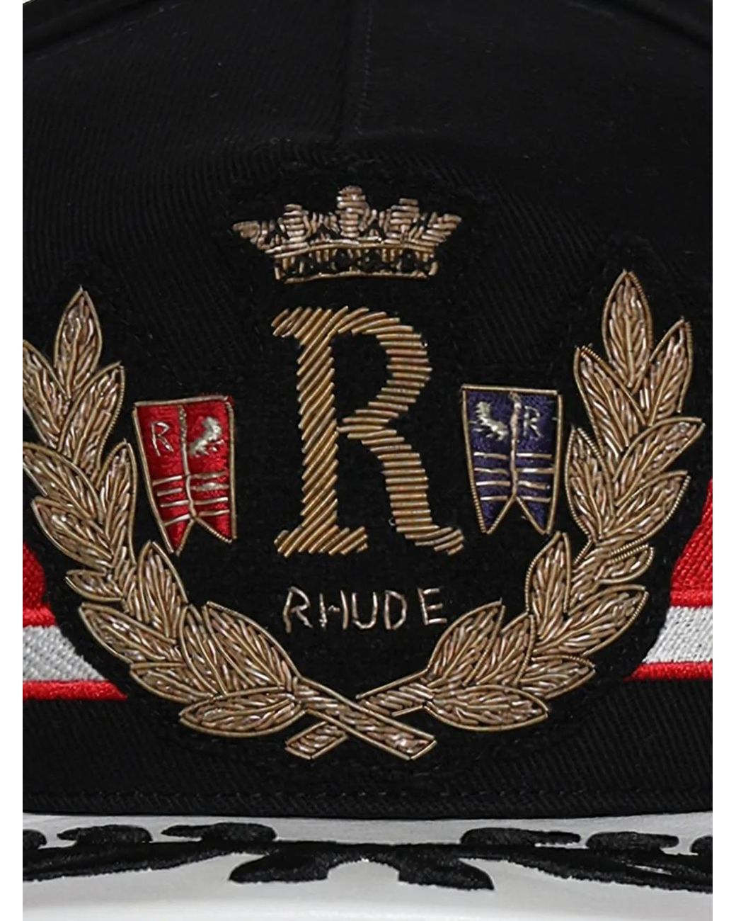 Rhude Black Captain's Crest Hat for men