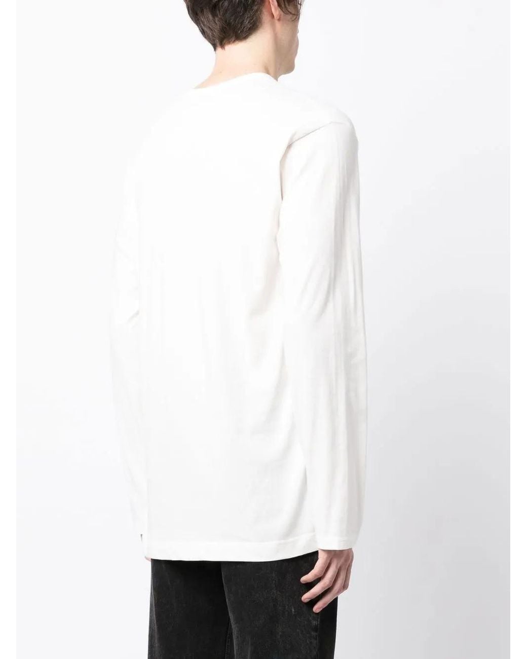 Yohji Yamamoto White Pigment Long-Sleeve T-Shirt for men