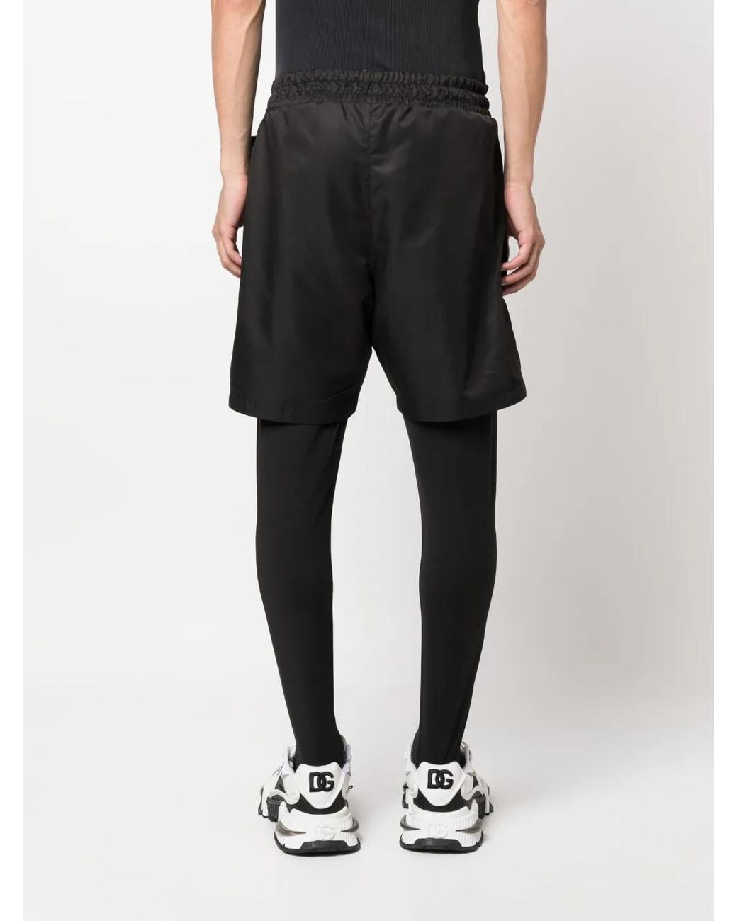 Philipp Plein Black Layered Running Shorts for men