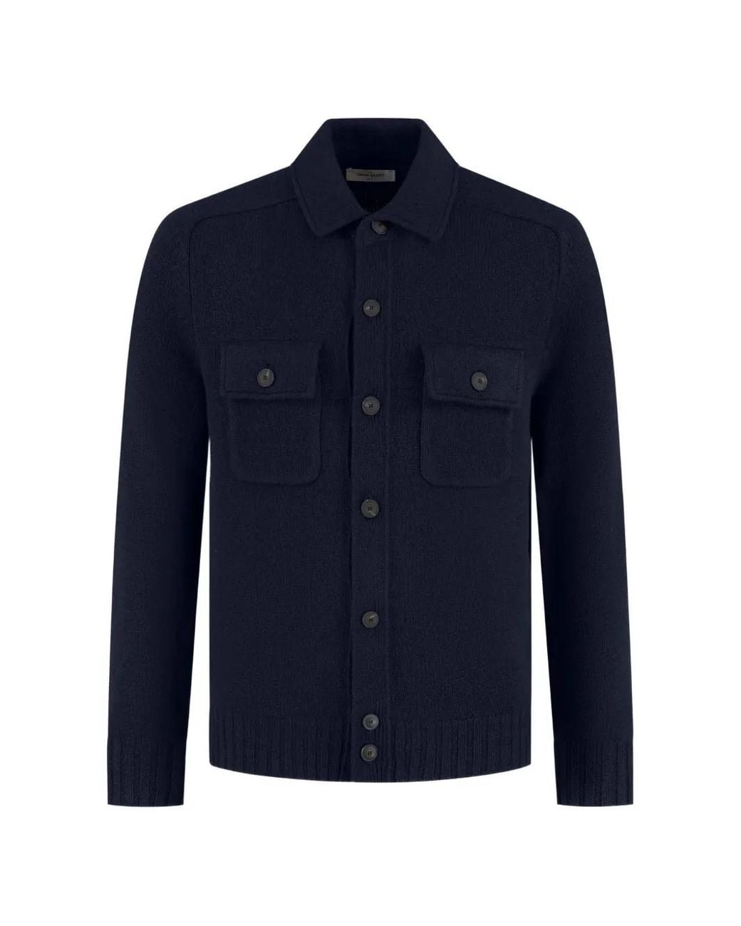 Gran Sasso Blue Button-Up Knitted Cardigan for men
