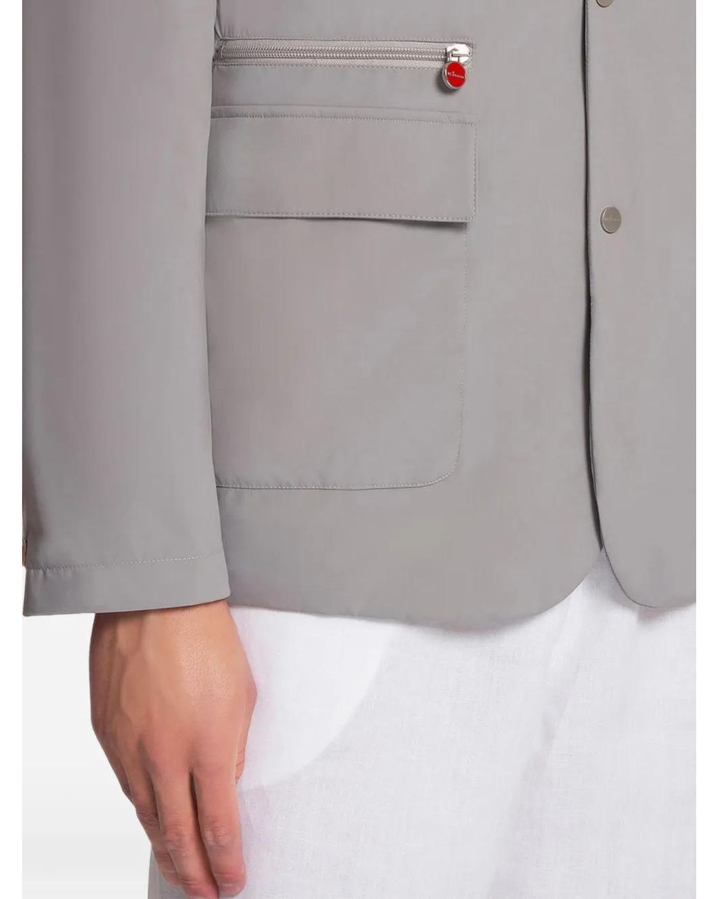 Kiton Gray Lightweight Zip-Up Jacket for men