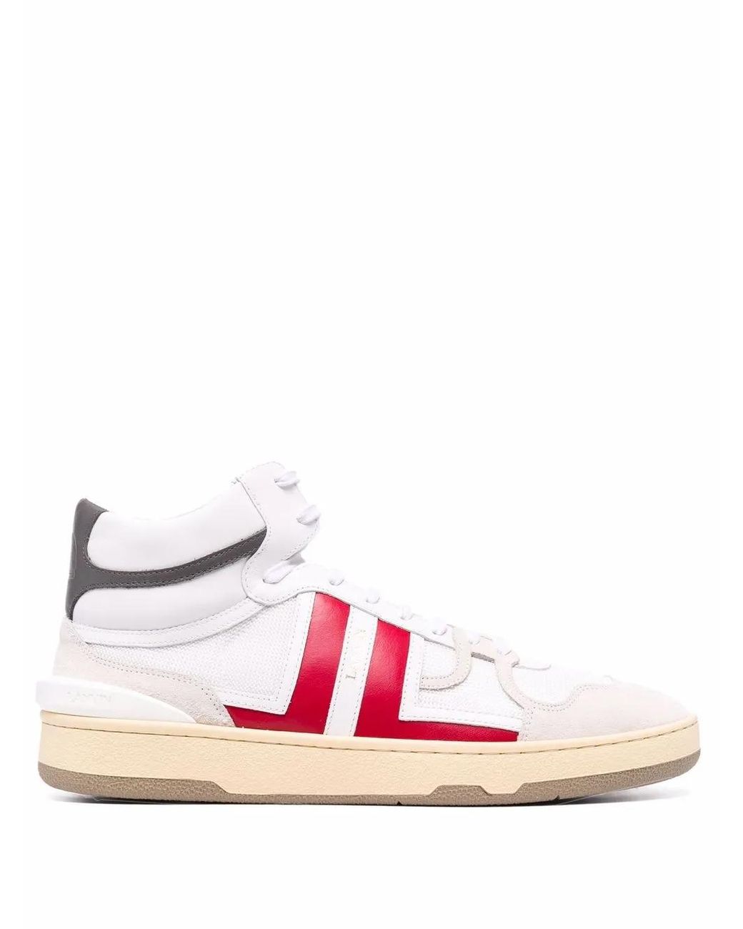 Lanvin Pink Logo-Patch Lace-Up Sneakers for men