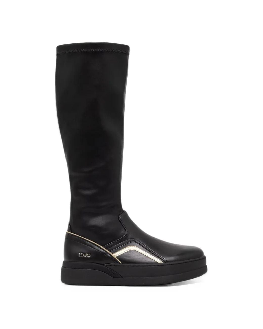 Liu Jo Black Lena 03 Contrast-Trim Knee-High Boots