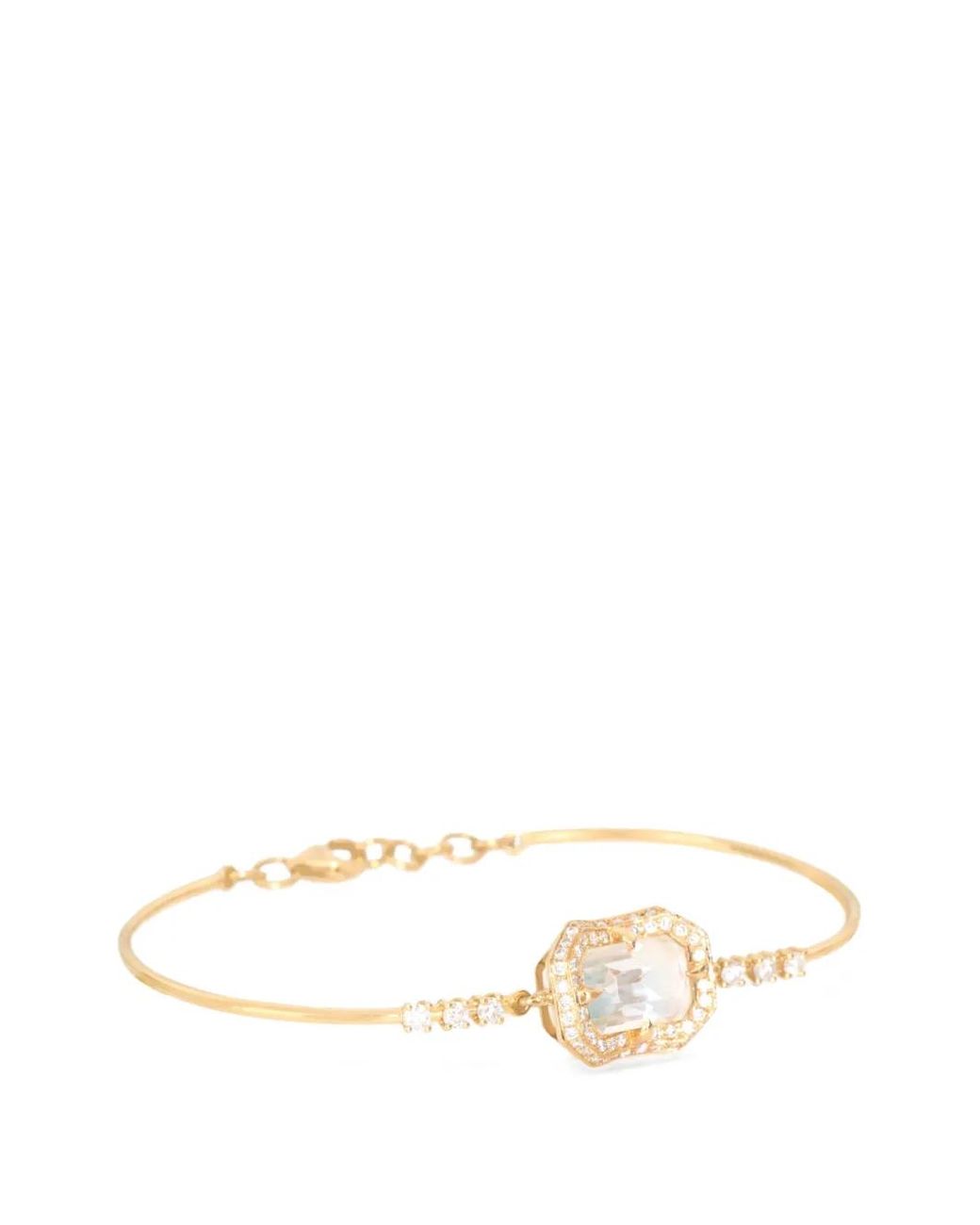 Yi Collection White Aurora Moonstone And Diamond Bangle