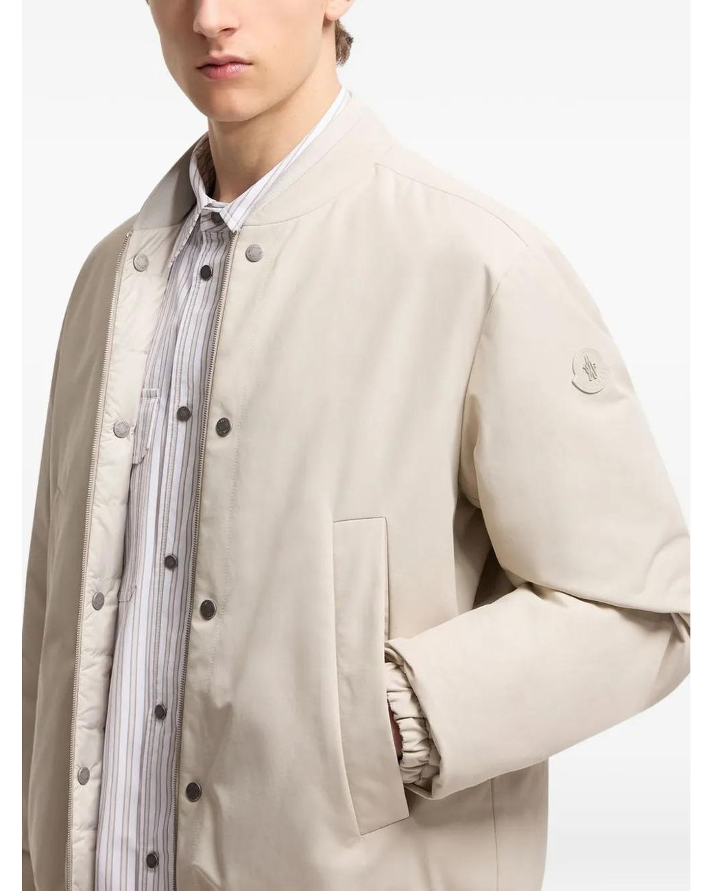 Moncler White Reversible Jacket "Tafoni" for men