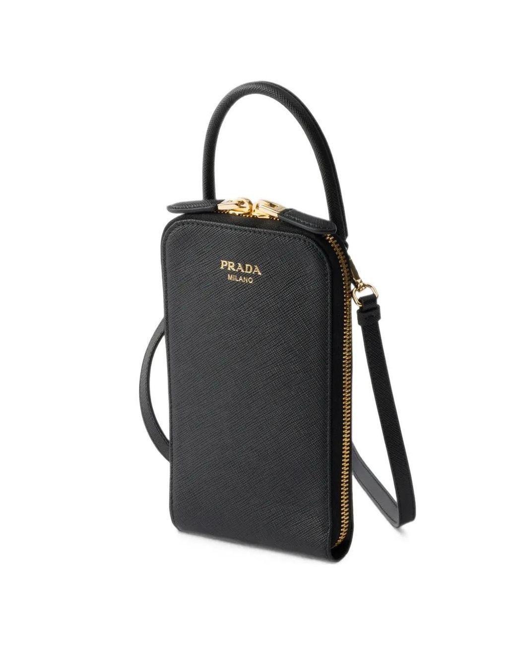 Prada Black Saffiano-Leather Mini Bag