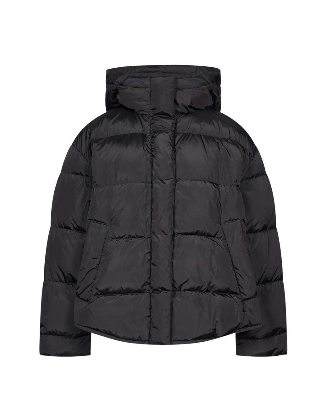 Weekend by Maxmara Black Hooded Quilted Coat