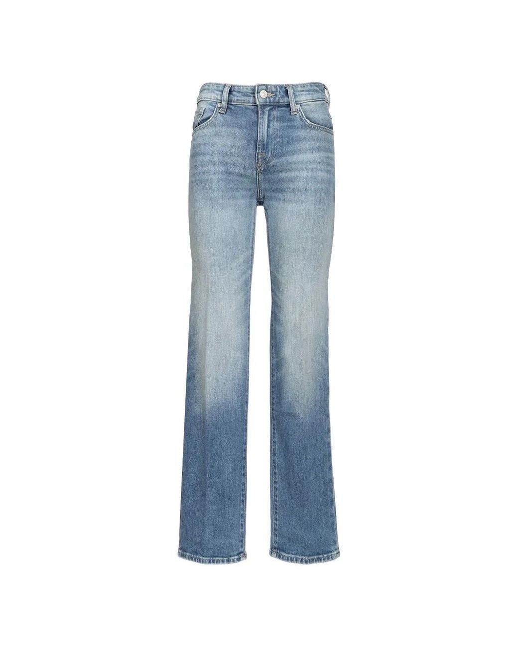7 For All Mankind Blue Jean Calie À Coupe Droite