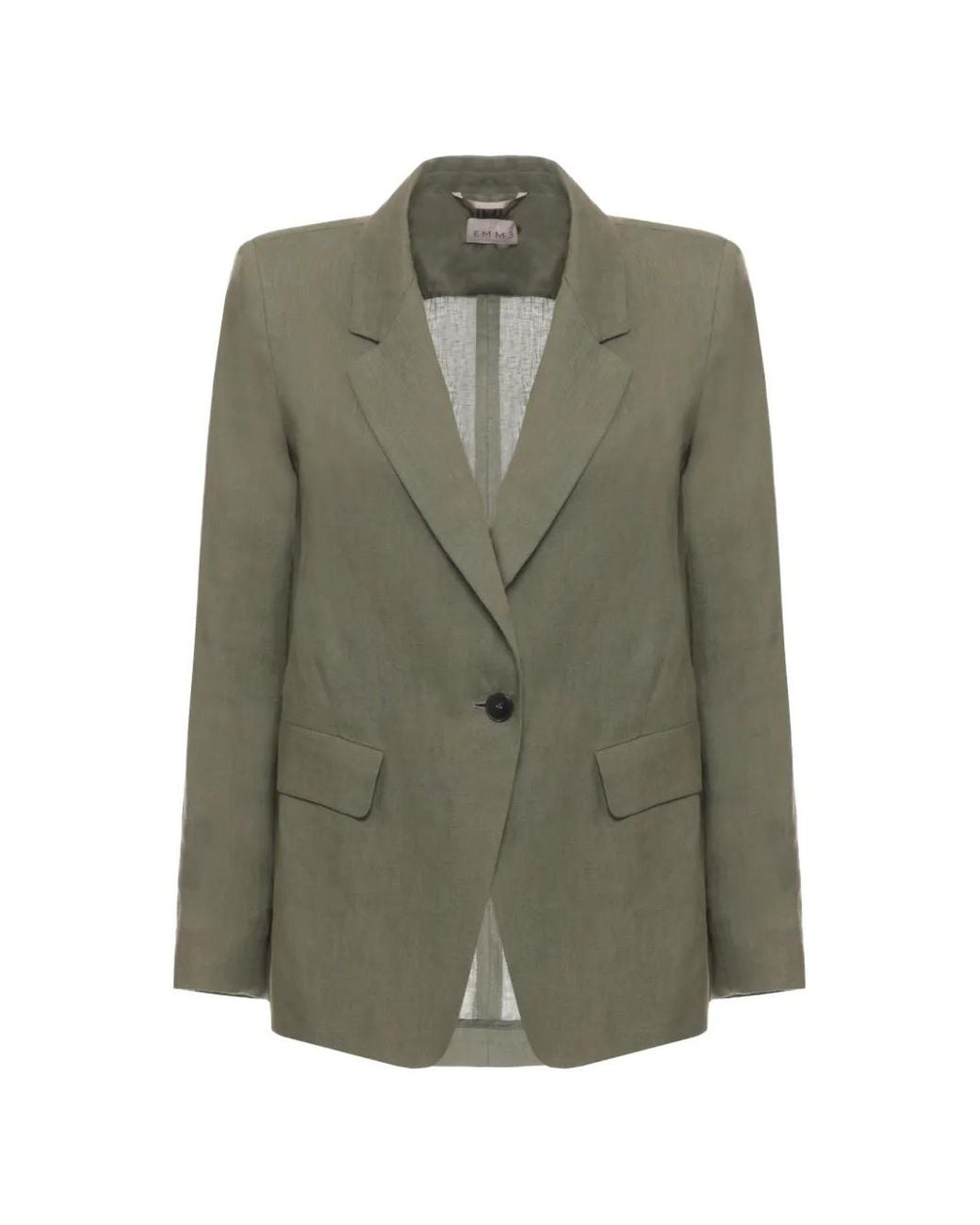 Emme Green Single-Breasted Notch-Lapels Jacket