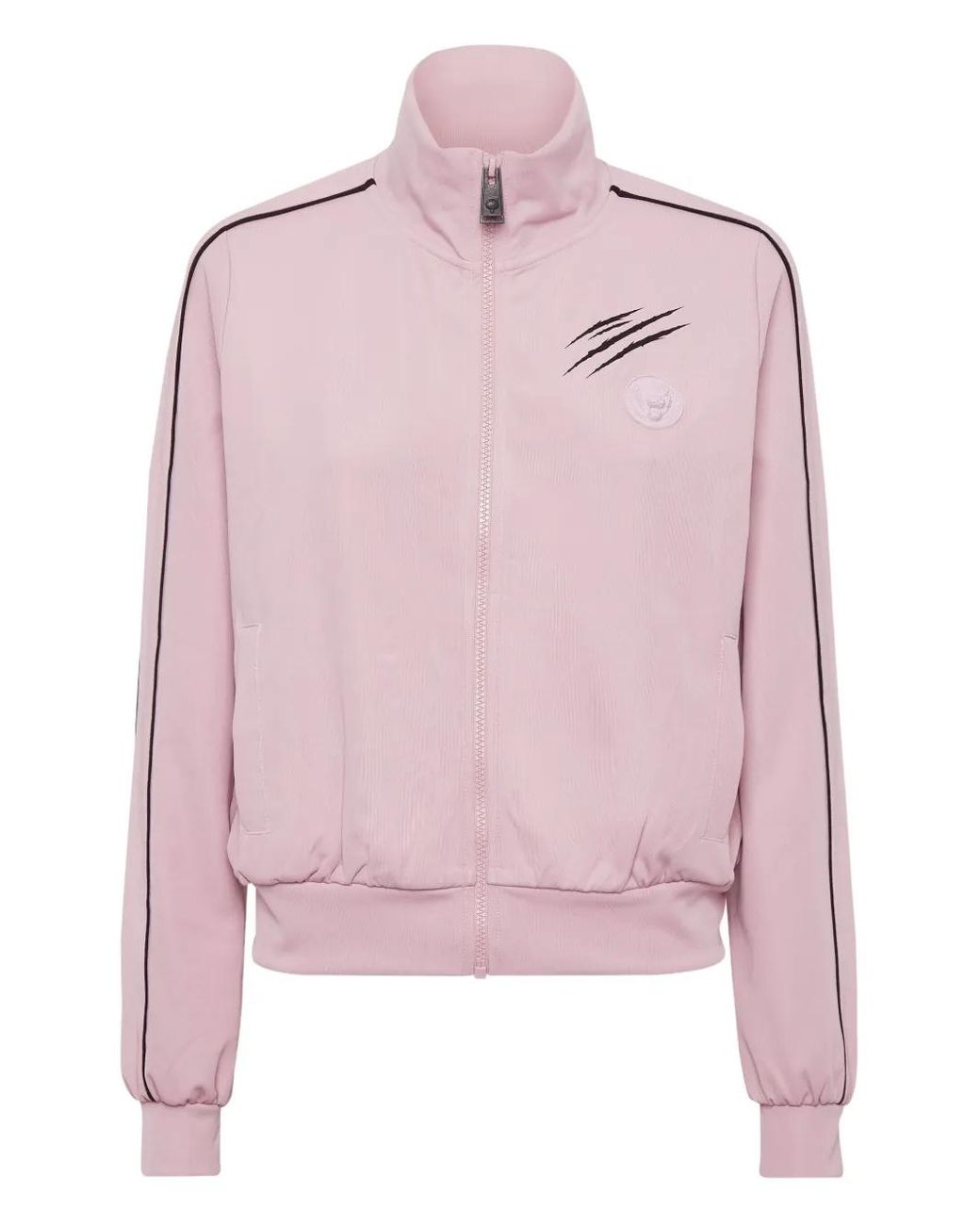 Philipp Plein Pink Logo-Patch Zip-Up Jacket