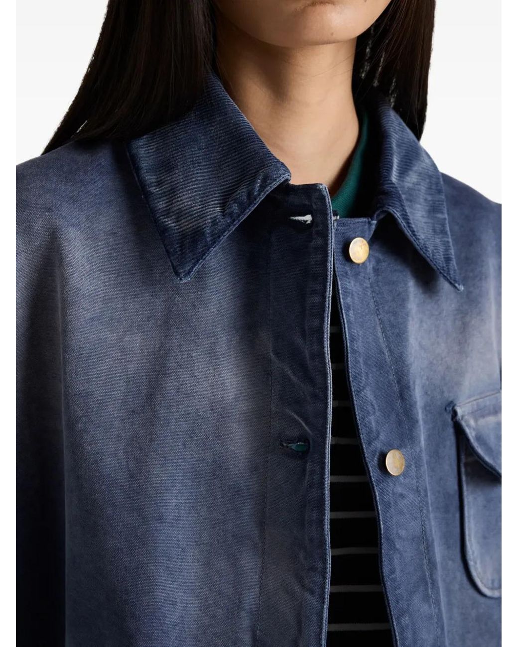 Prada Blue Canvas Trucker Jacket