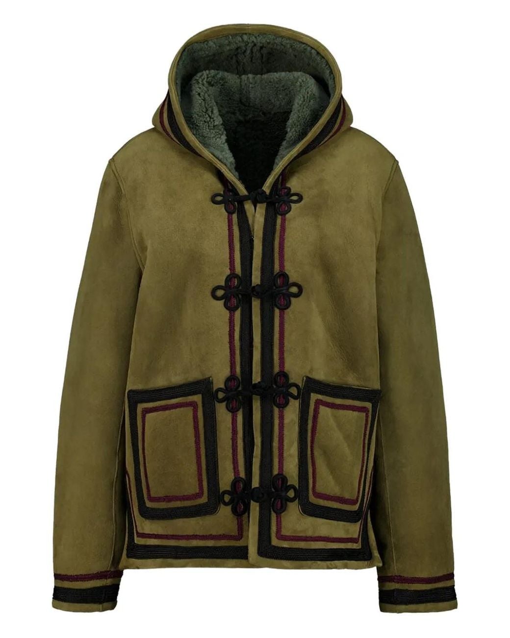 BAZISZT Green Hooded Leather Jacket for men
