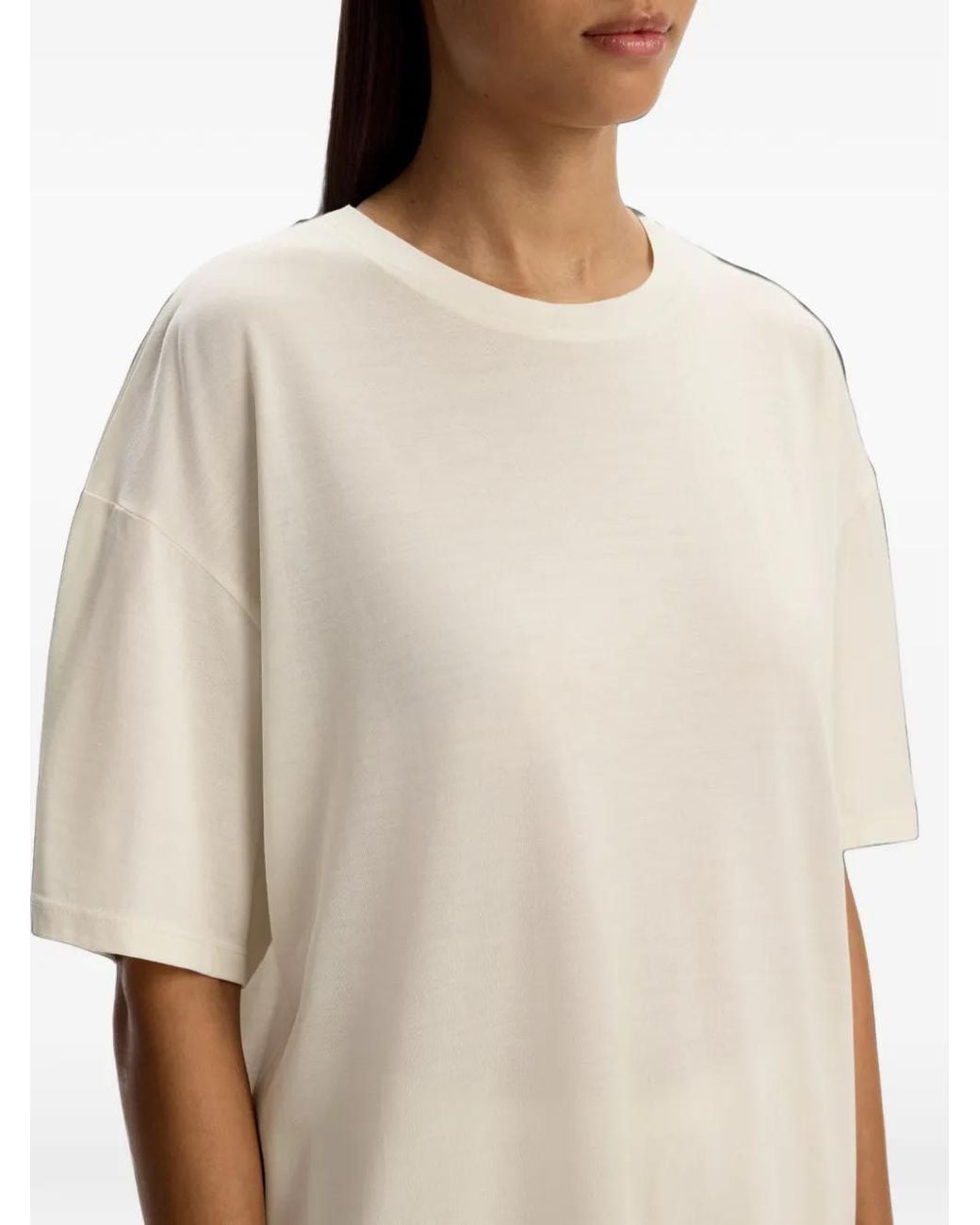 12 STOREEZ White Silk Jersey T-Shirt