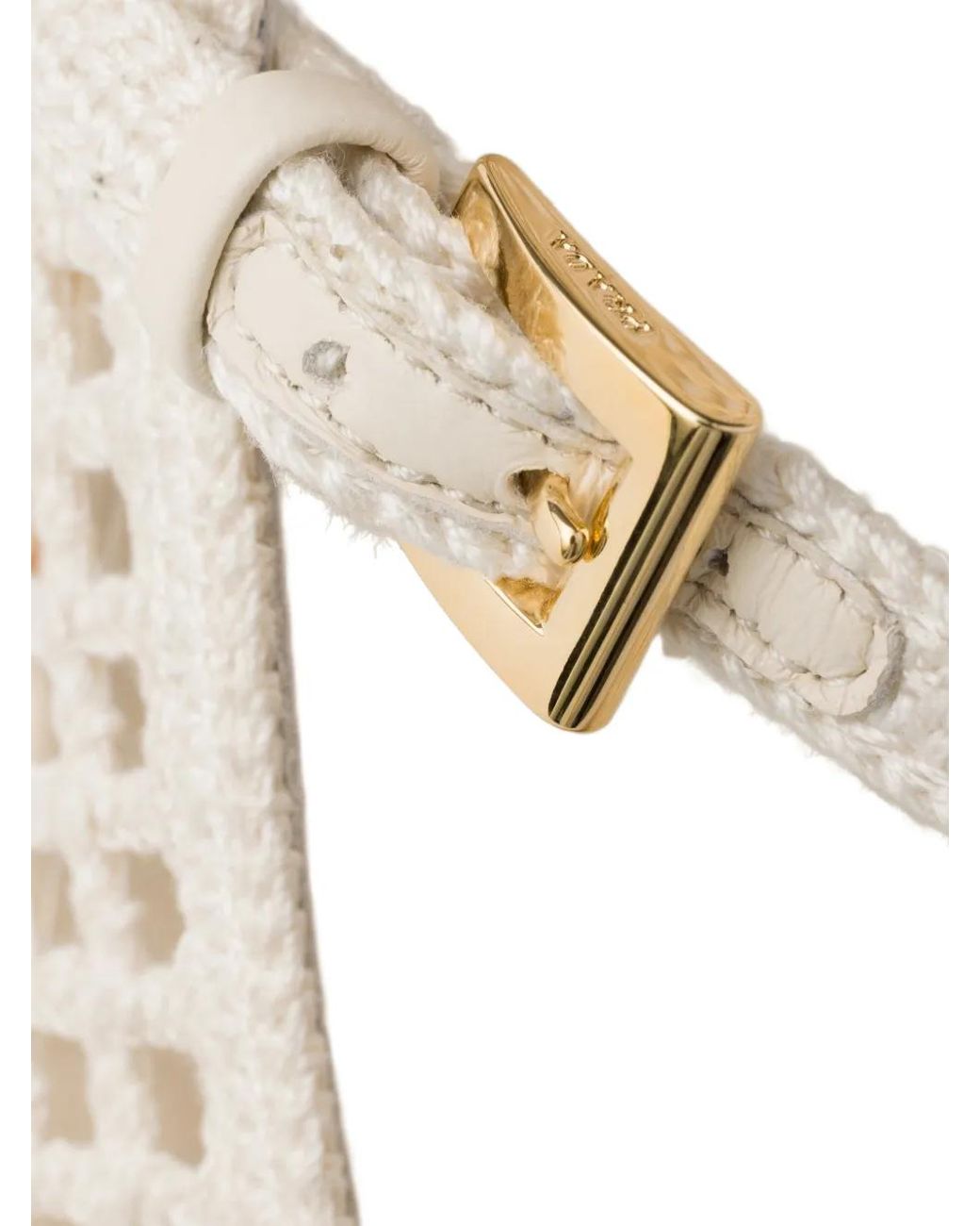Prada Natural Gehäkelte Pumps Mit Blockabsatz
