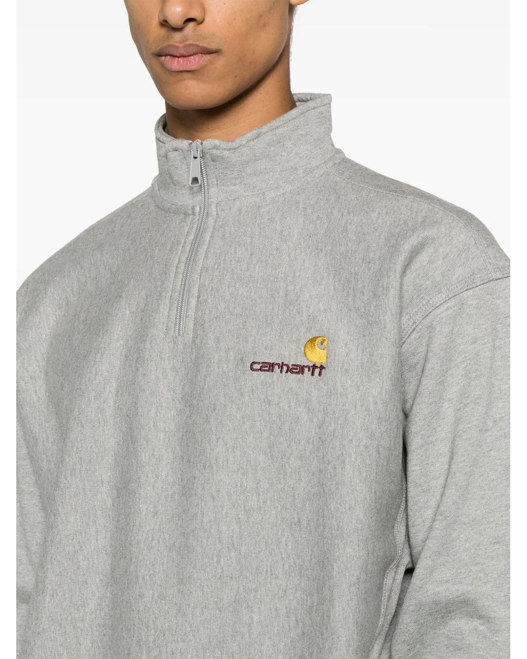 Carhartt Gray American Script Half-Zip Sweatshirt for men