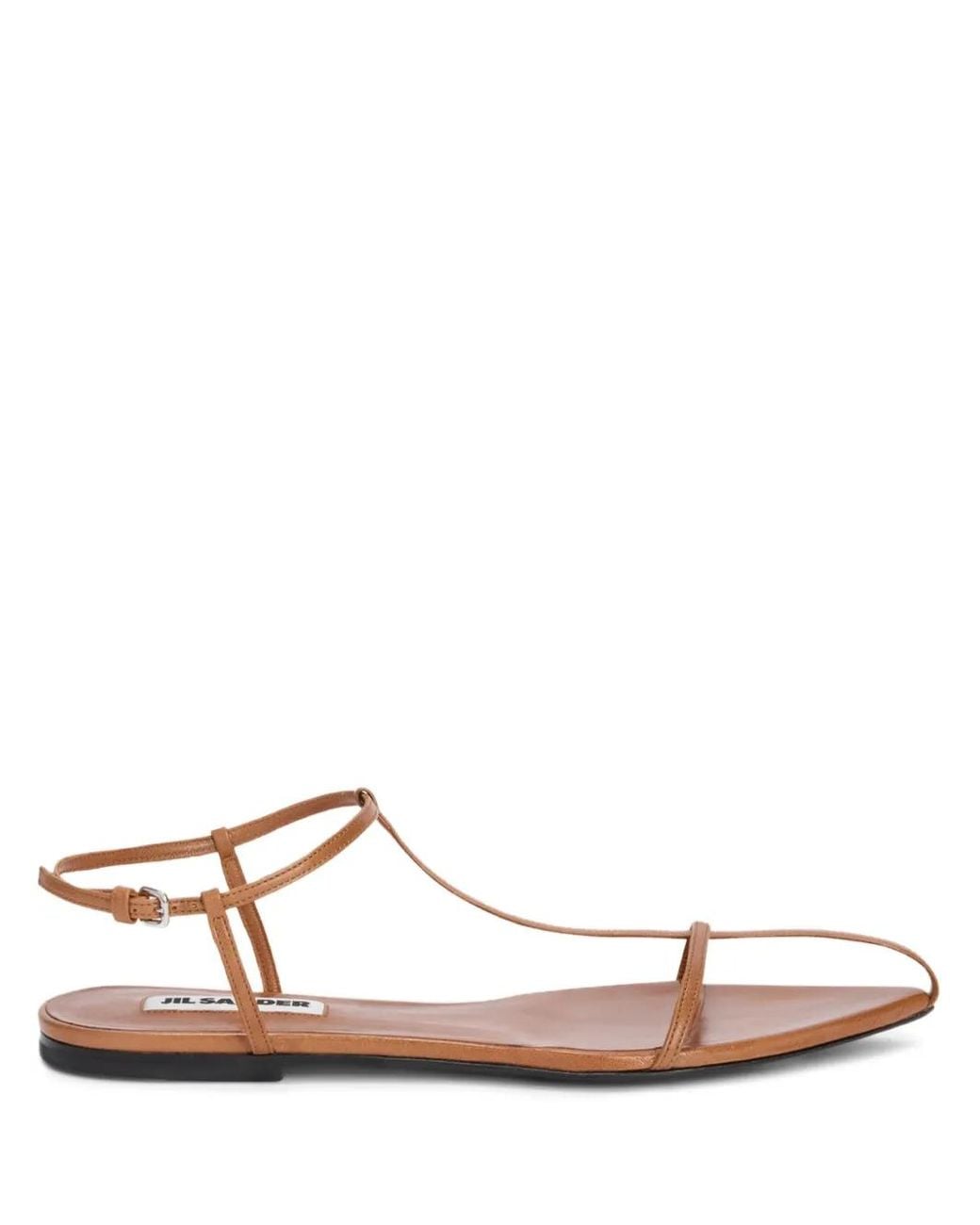 Jil Sander Brown Cage Flat Sandals