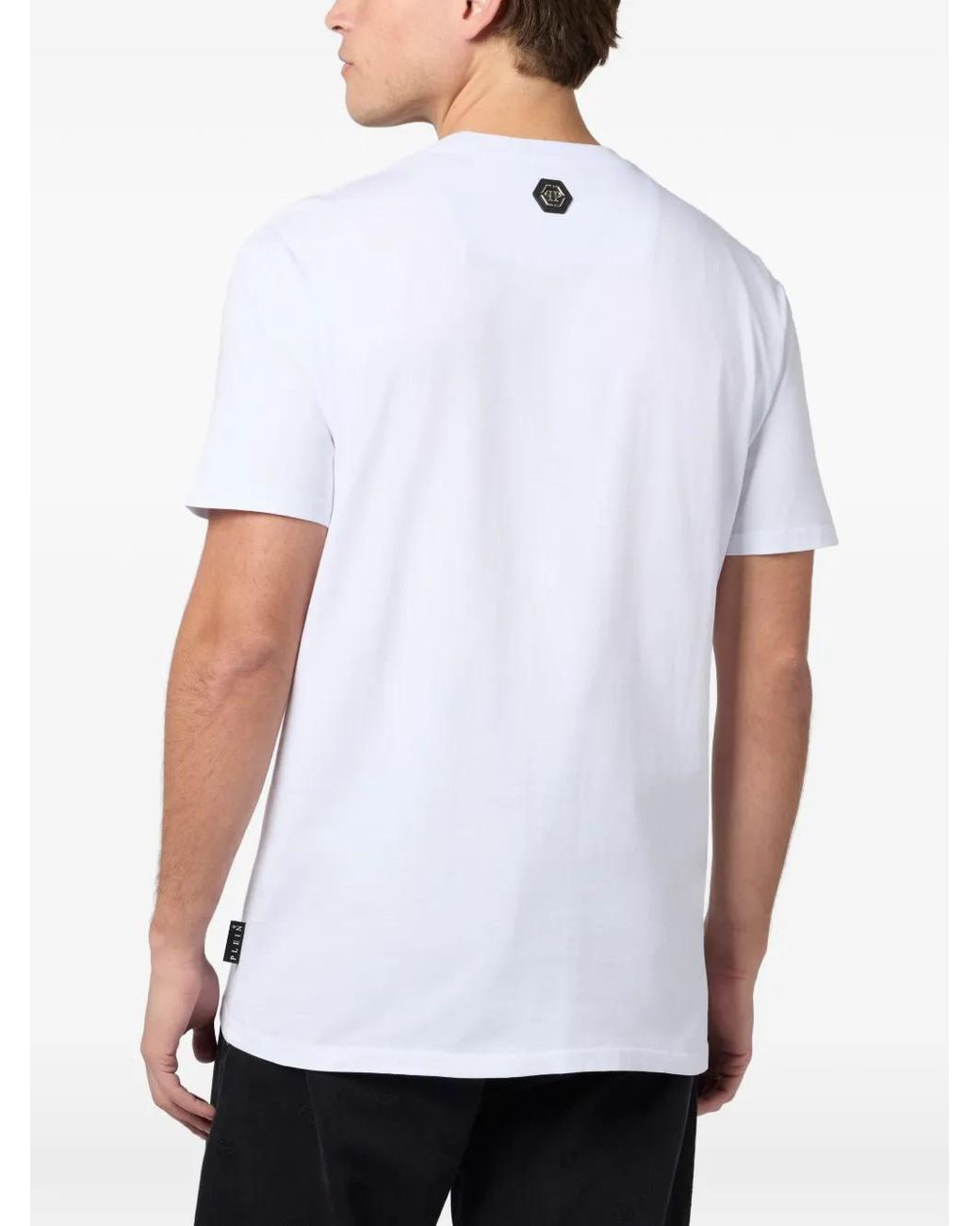 Philipp Plein White Skull-Graphic T-Shirt for men