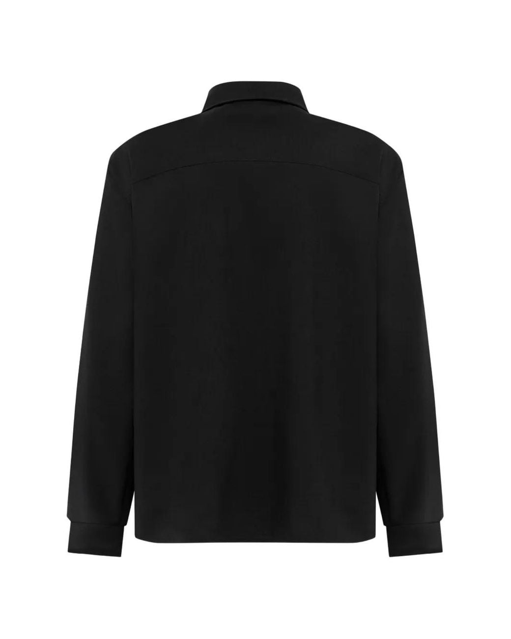Laneus Black Boxy-Fit Pocket-Detail Shirt for men