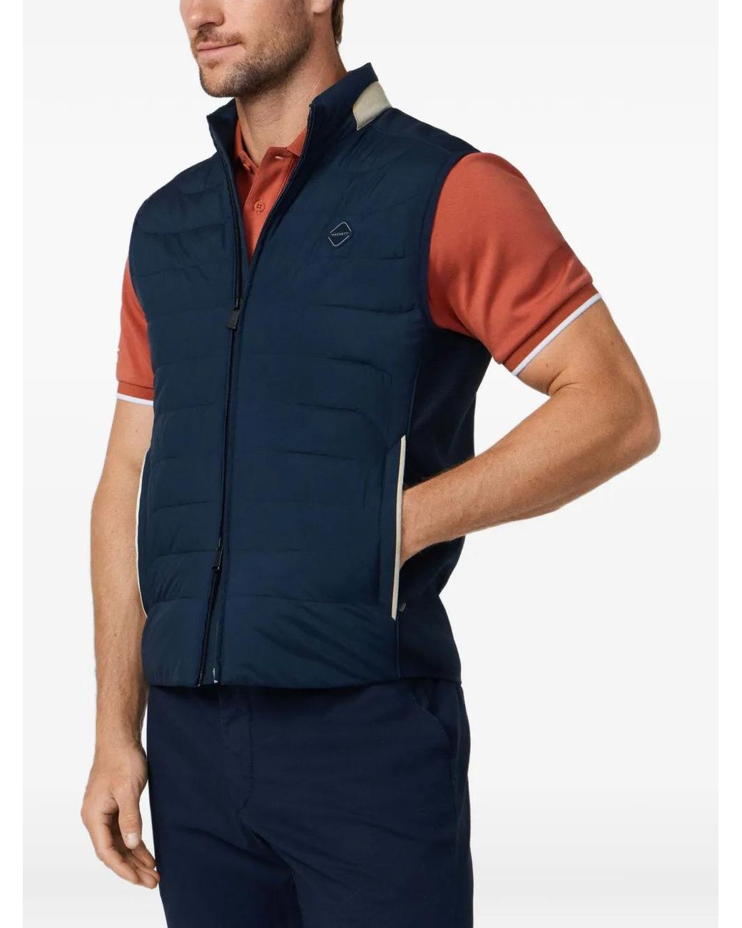 Hackett Blue Hs Quilted Waistcoat for men
