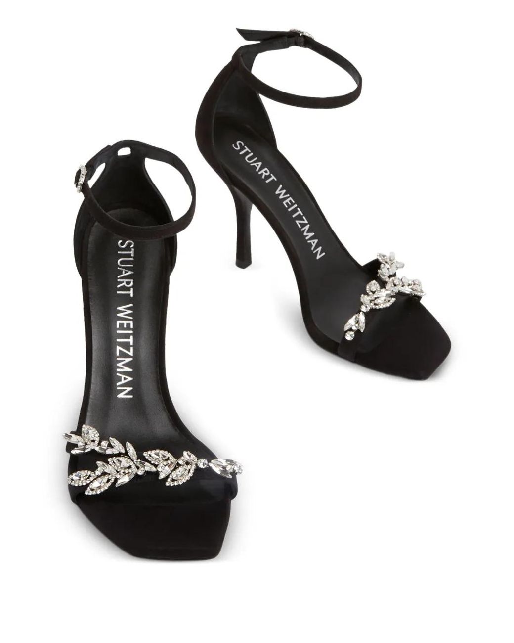 Stuart Weitzman Black 100Mm Nudist Vow Crystal-Embellished Sandals