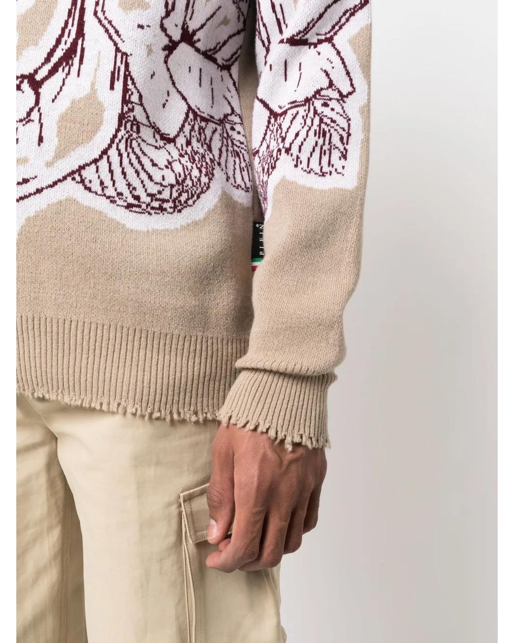 Philipp Plein Pink Skull Patterned-Intarsia Sweatshirt for men