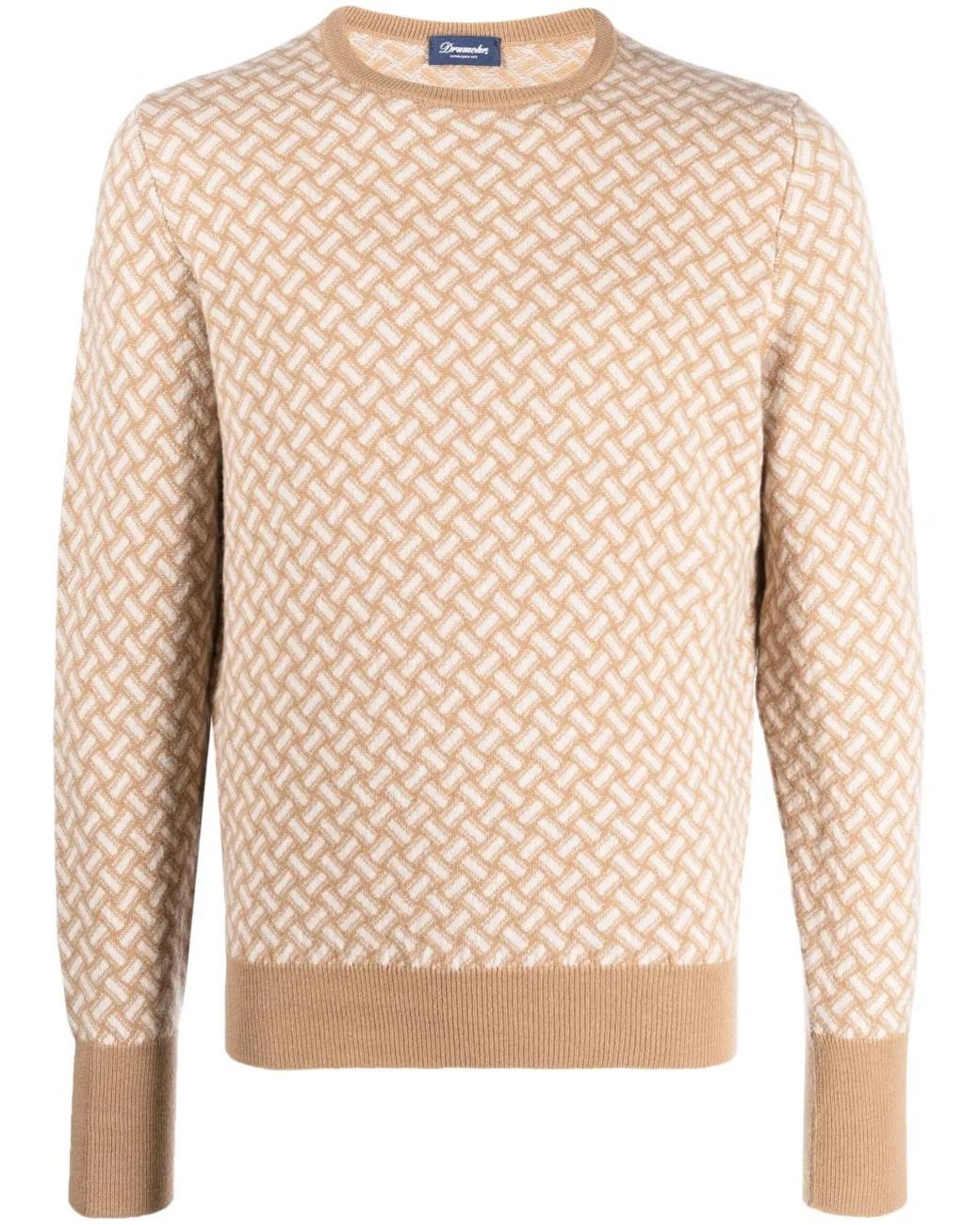 Drumohr Natural Biscottino Crew-Neck Cashmere Jumper for men