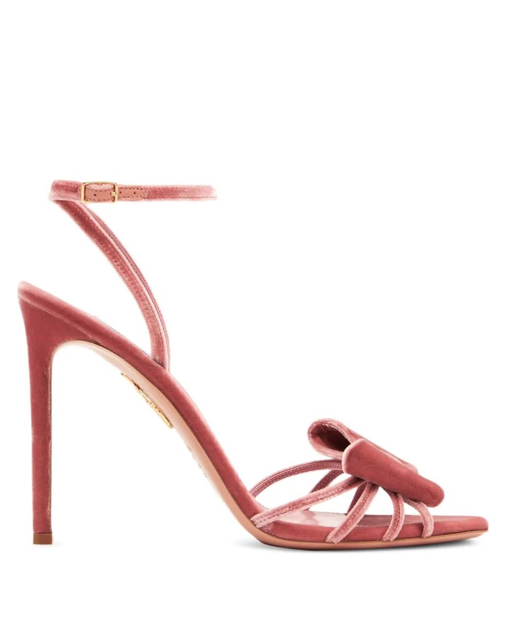 Aquazzura Pink 105Mm Bow-Embellished Stiletto Sandals