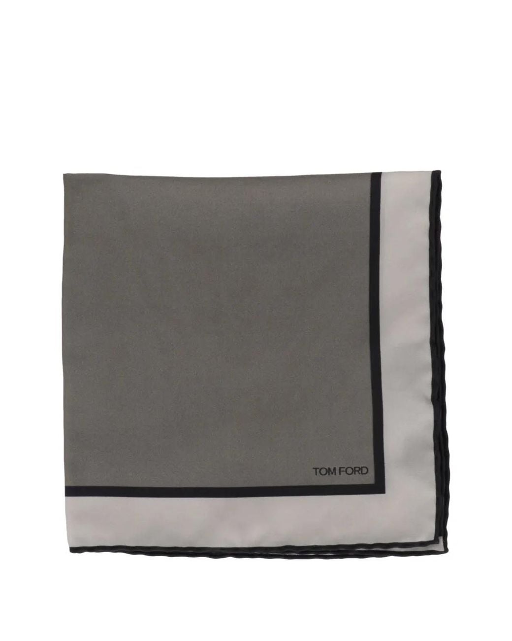 Tom Ford Gray Carré De Poche À Logo Imprimé for men