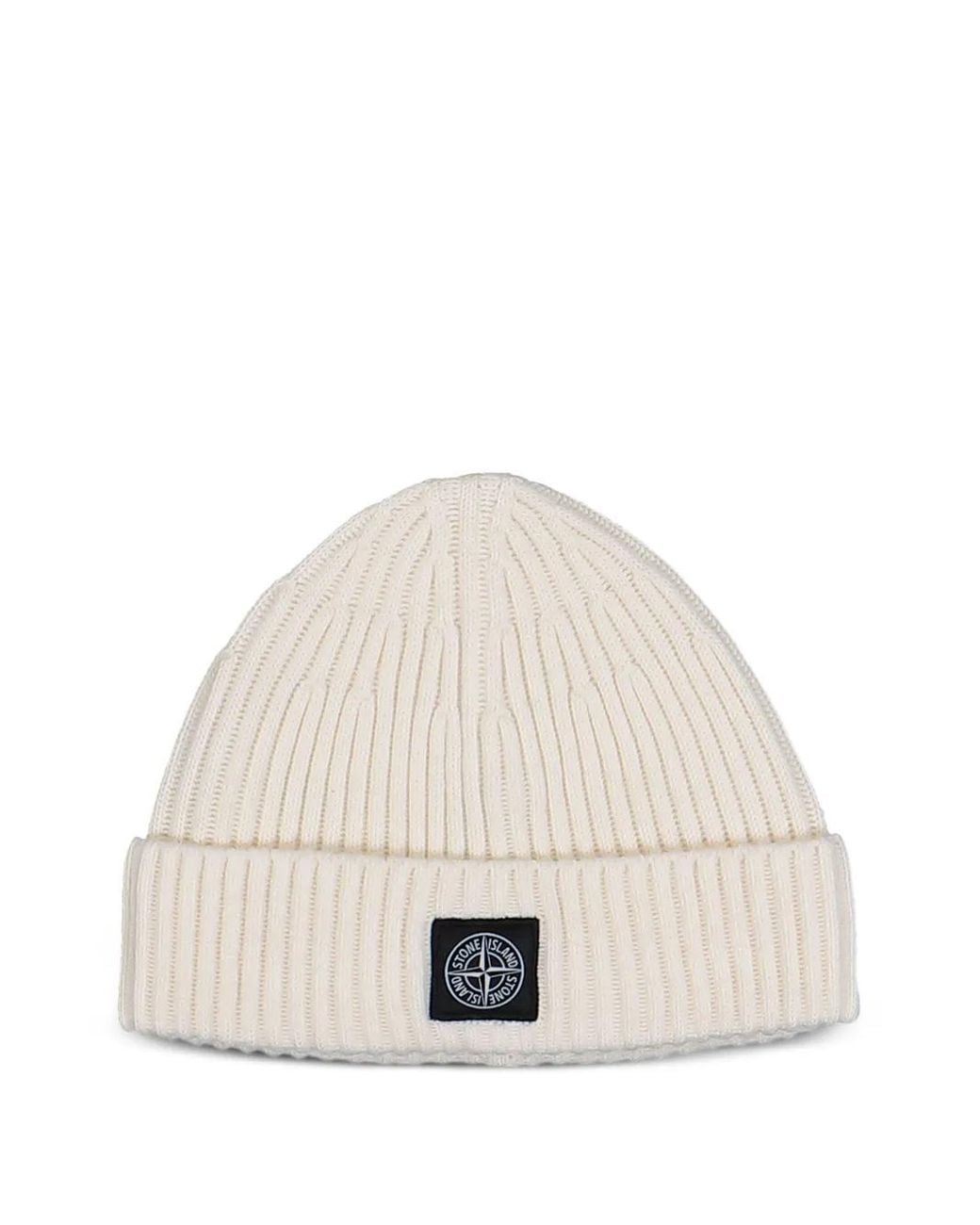 "Full Rib Rws" Beanie di Stone Island in Natural da Uomo
