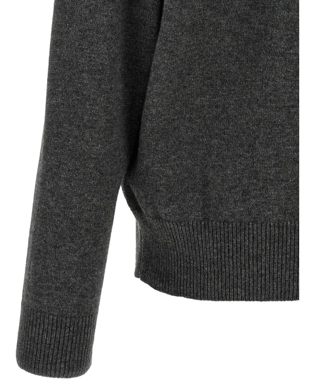 LARMERI STUDIO Gray Dropped-Shoulder Crew-Neck Sweater