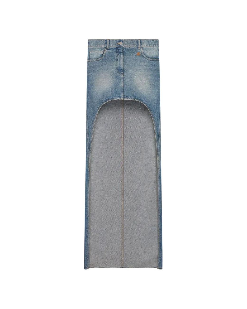 Courreges Gray Denim Cotton Skirt