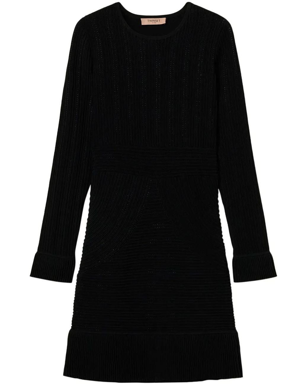 Twinset Black Long-Sleeved Mini Dress