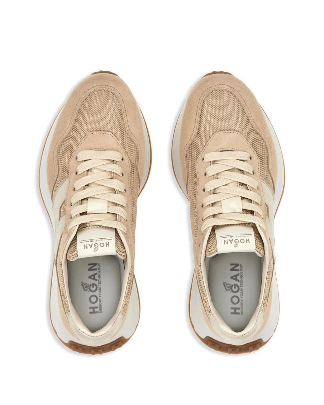 Hogan White H641 Panelled Lace-Up Sneakers