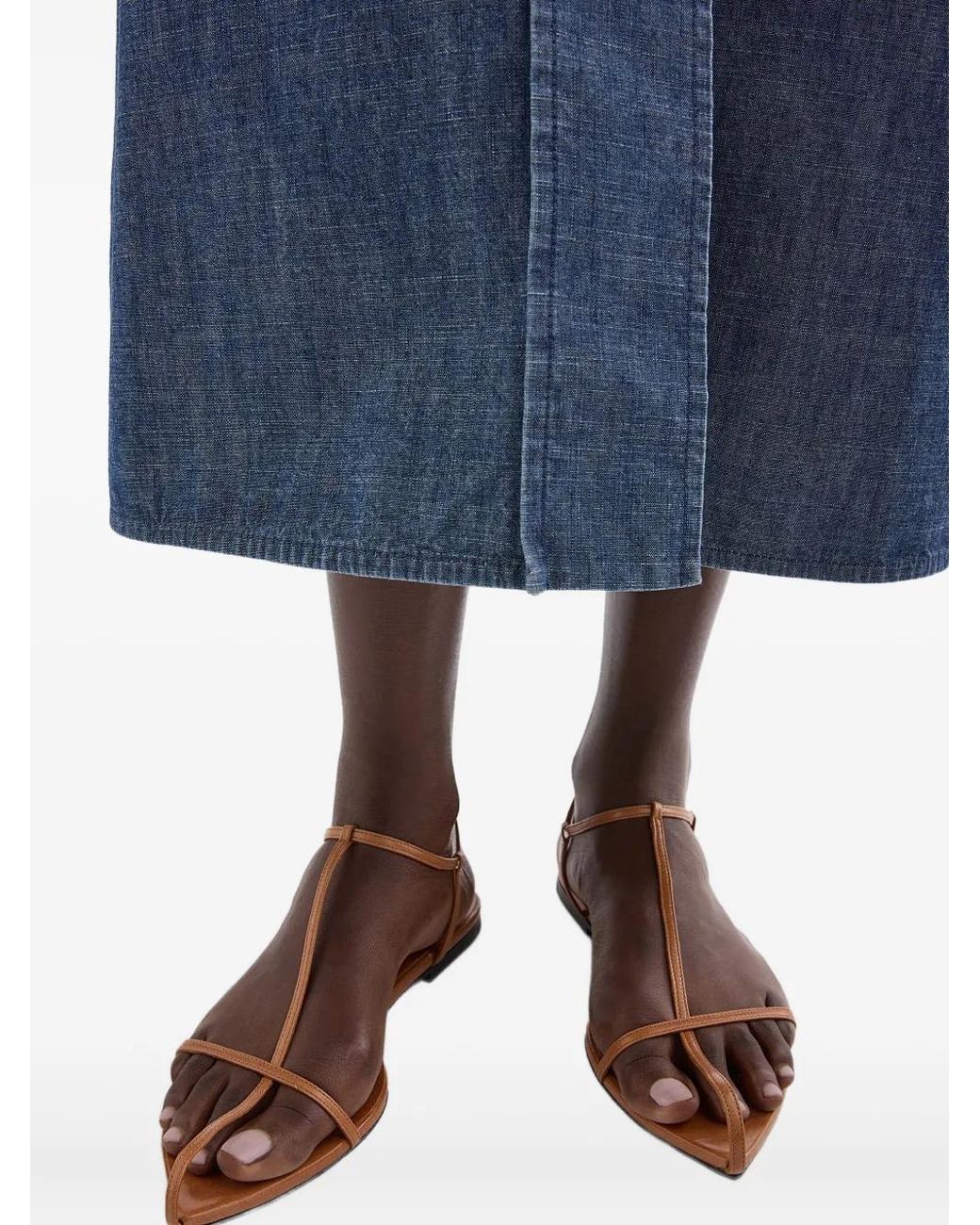 Jil Sander Brown Cage Flat Sandals