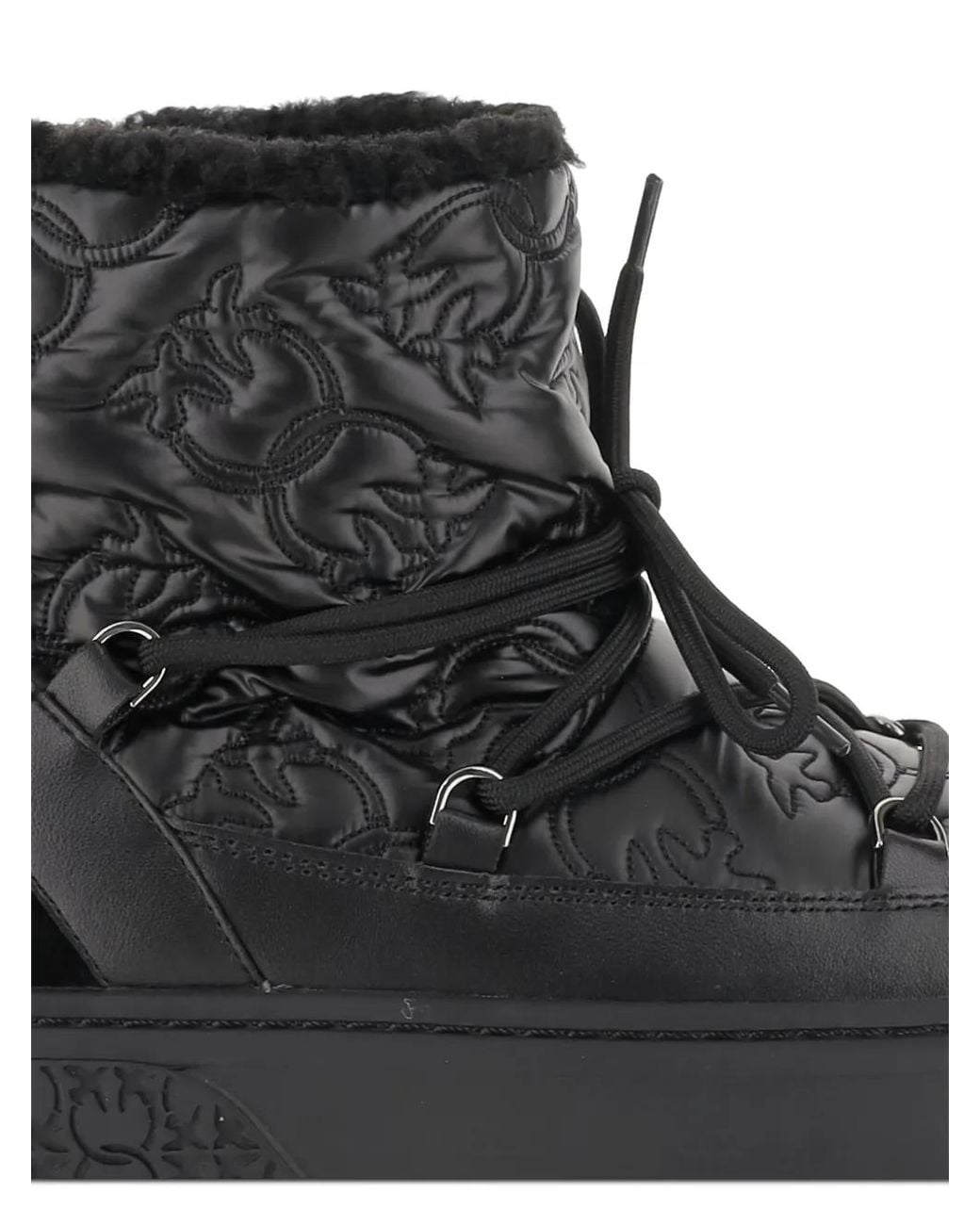 Pinko Black Yoko 19 Mid-Height Monogram Ankle Boots