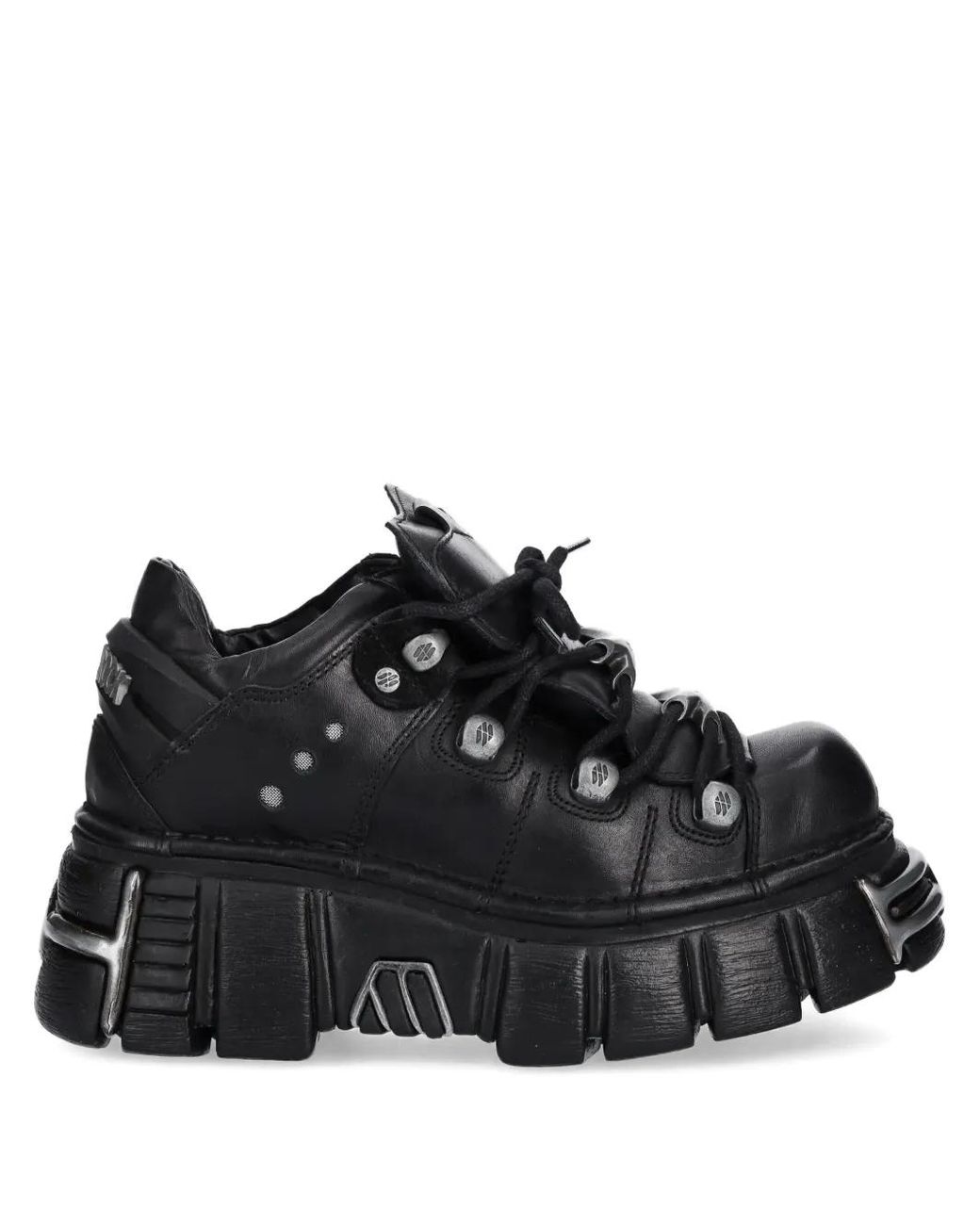 New Rock Black M-120N-C26 Lace-Up Platform Trainers