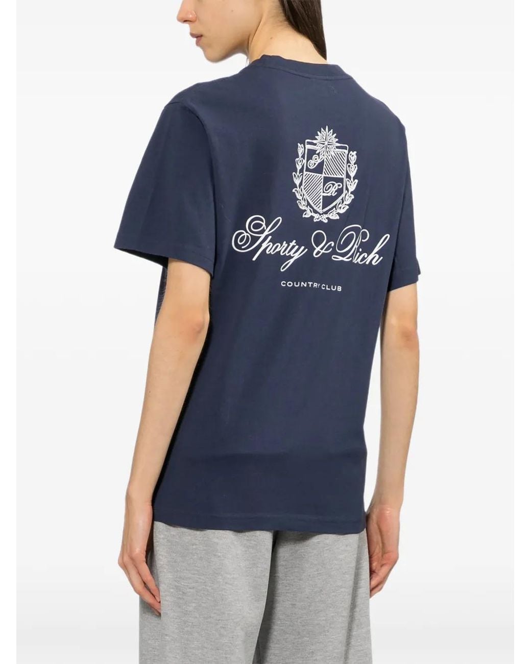 Sporty & Rich Blue Club Script T-Shirt