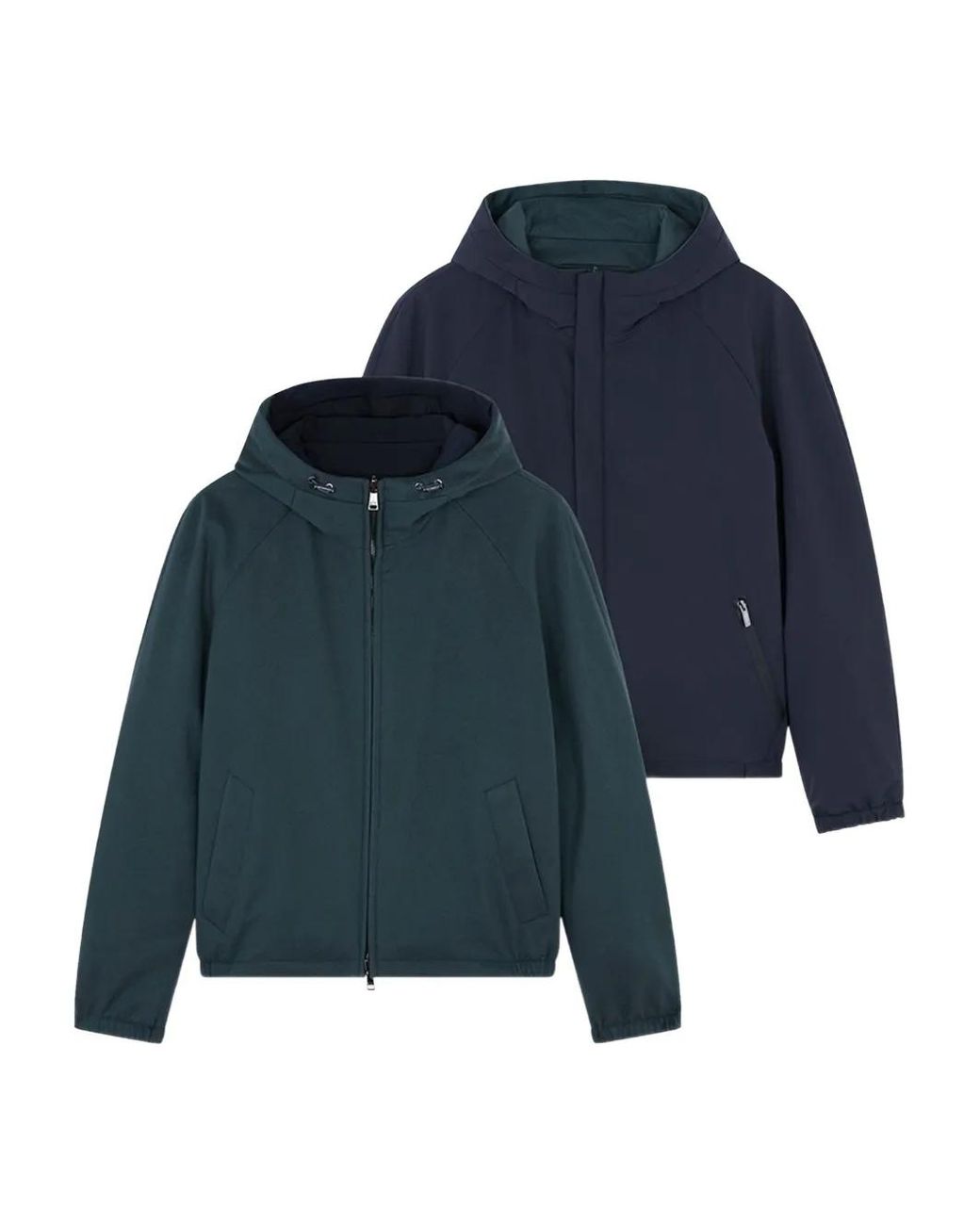 Paul & Shark Blue Hooded Reversible Jacket for men