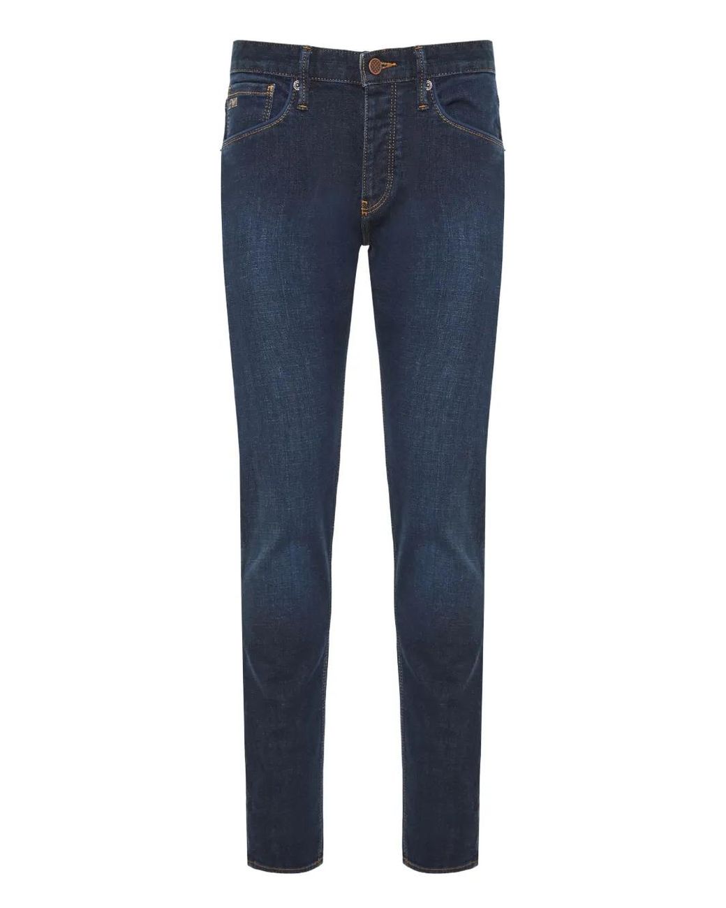 Emporio Armani Blue Logo-Patch Jeans for men