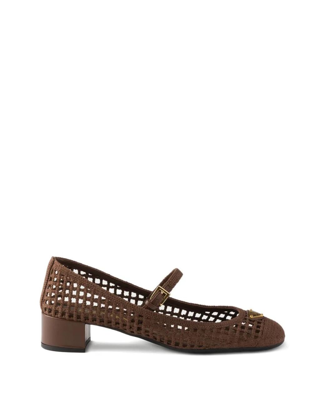 Prada Brown Crochet Pumps